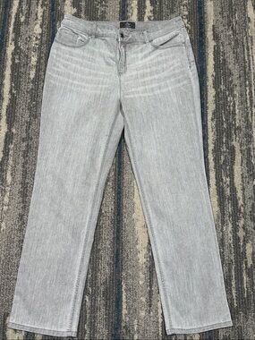 Size 12 = 2 Chico's Light Gray Straight-Leg Women’s Jeans